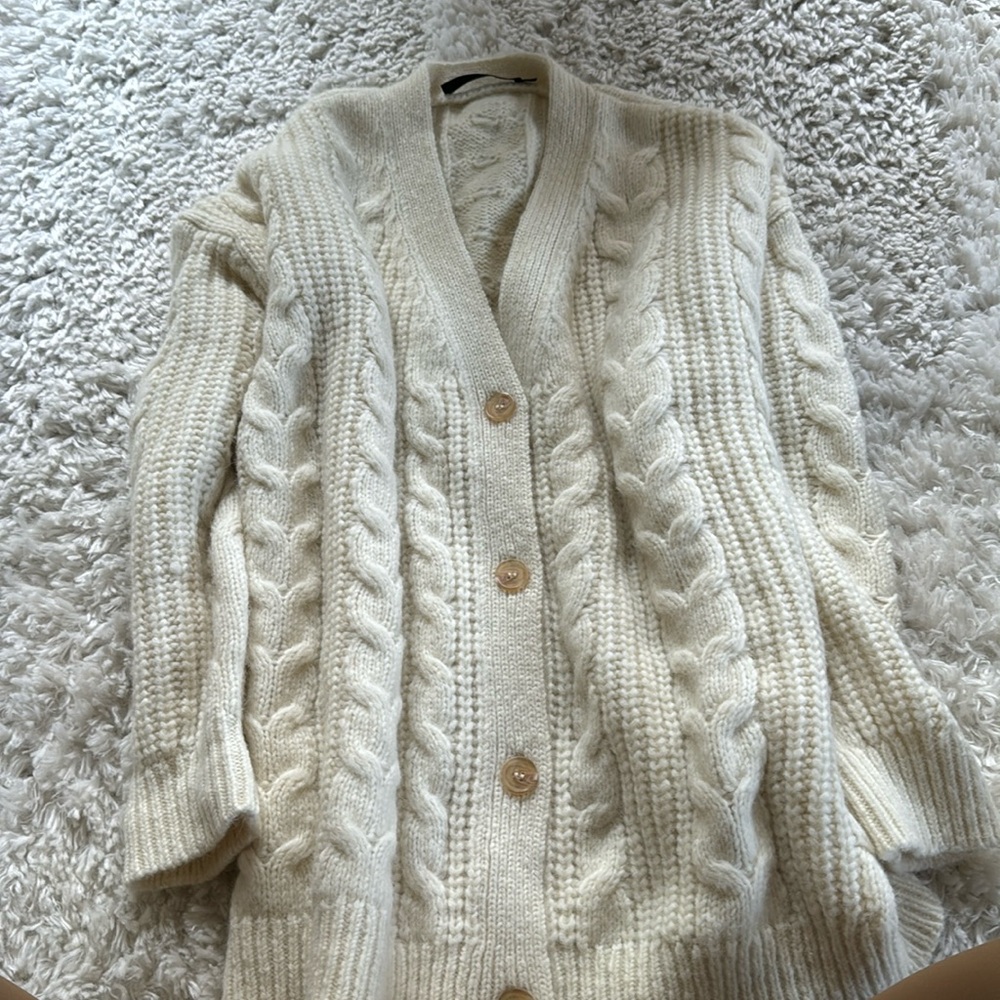 Jenni Kayne Cable Cocoon Cardigan - Ivory / medium